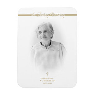 B&W Golden Photo Remembrance Service Dear Ones Magnet
