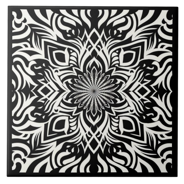B&W Harmony (with border) Tile (Front)