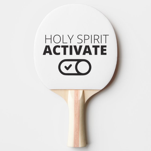 B/W Holy Spirit Activate Icon Gospel Graphics Gosp Ping Pong Paddle (Front)