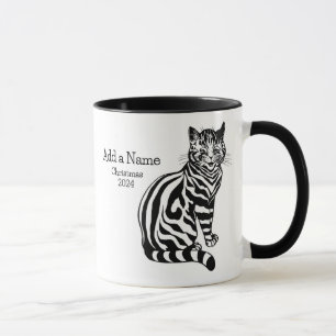 B&W Illustration & Text 2 • Louis Wain • Mug