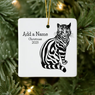 B&W Illustration & Text 2 • Louis Wain • Ornament 