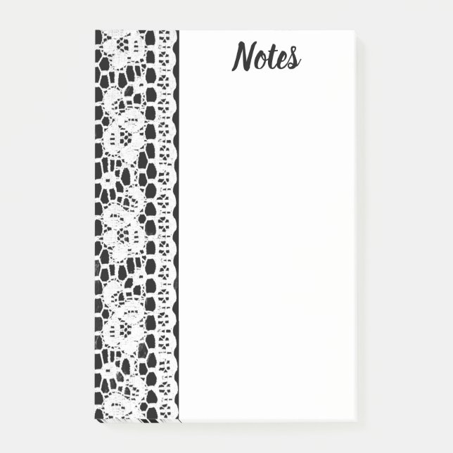 B&W Lace Post-it Notes (Front)