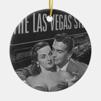 B&W Las Vegas poster Ceramic Ornament