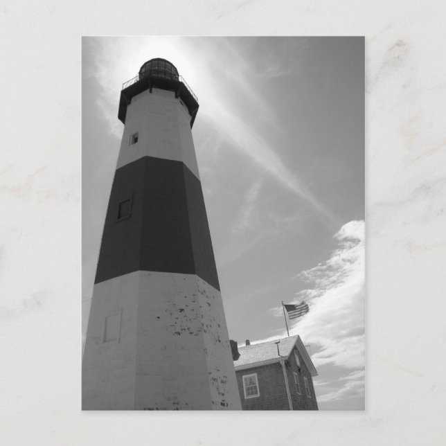 B&W - Montauk Lighthouse - Post Card (Front)