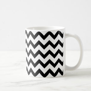 B&W Mug, black chevron on white Coffee Mug