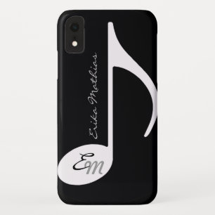 b/w musical note customizable iPhone XR case