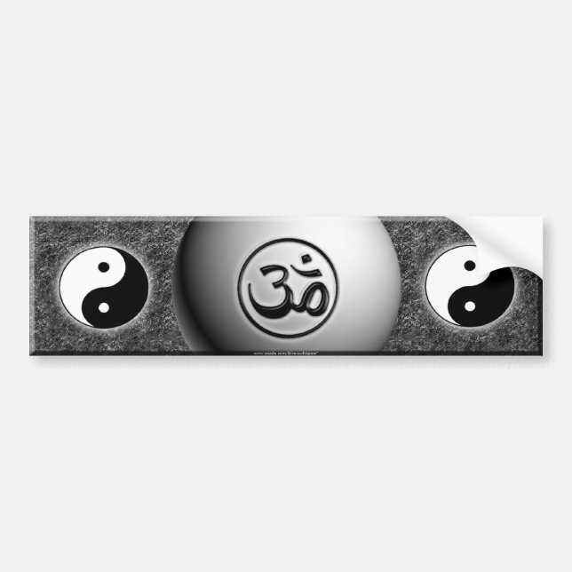 B&W Om Yin Yang Bumper Sticker (Front)