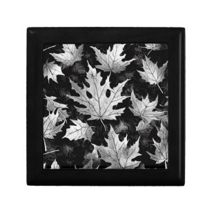 B&W Painted Leaves Gift Box