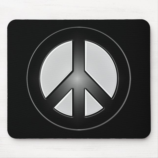 B&W Peace Sign Mouse Pad (Front)