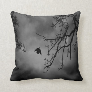 B&W Photo-Bird Flying #1-Pillow Throw Pillow