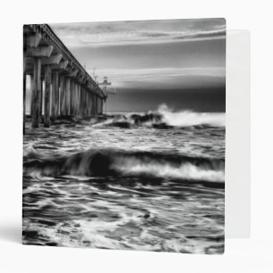 B&W pier at dawn, California Binder