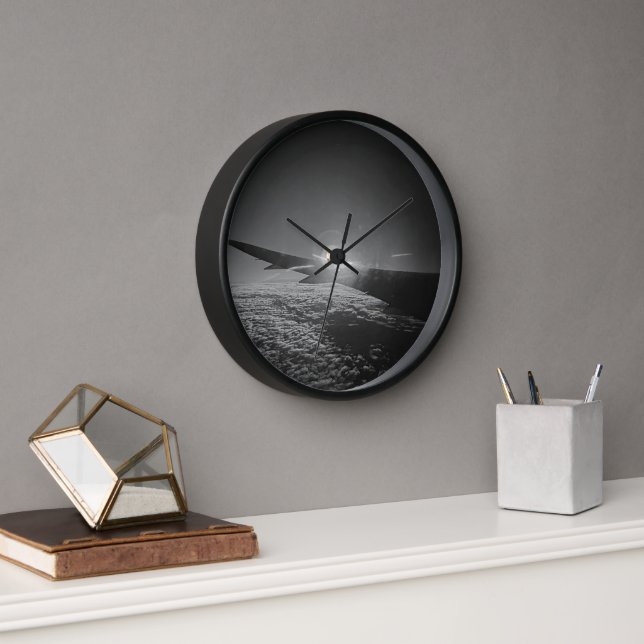 B&W Plane Photo Clock (Office)