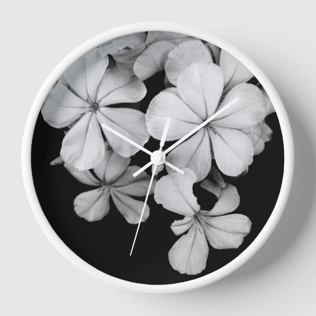 b&w Plumbago Clock (Front)