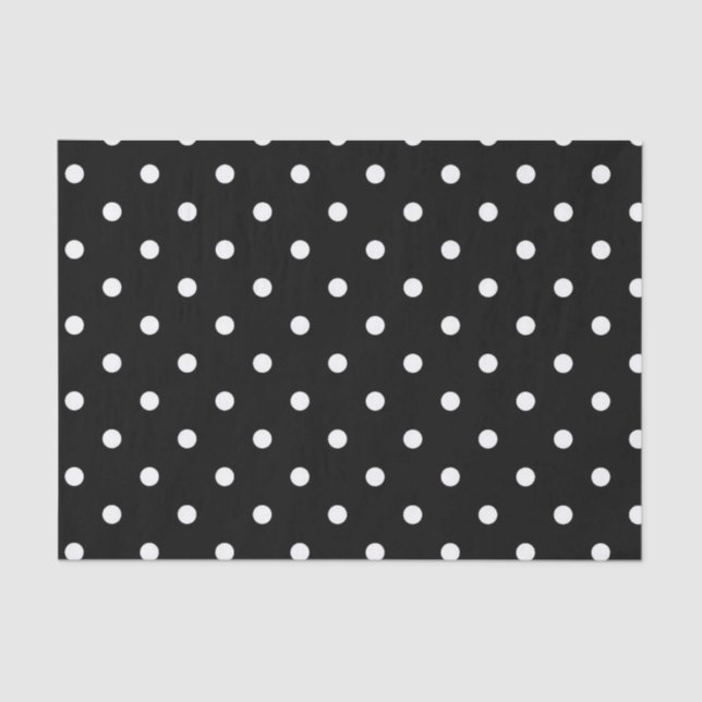 B&W Polkadots Tissue Paper (Front)