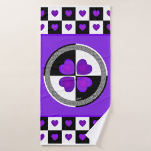 B&W Purple Hearts Beating