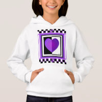 B&W Purple Hearts Beating