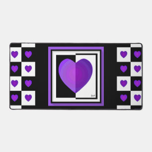B&W Purple Hearts Beating