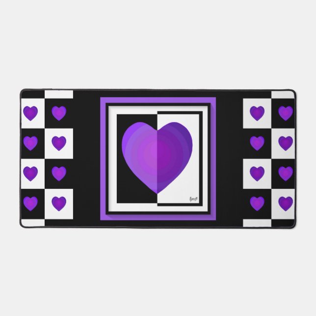 B&W Purple Hearts Beating (Recto)