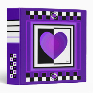 B&W purple hearts beating Binder