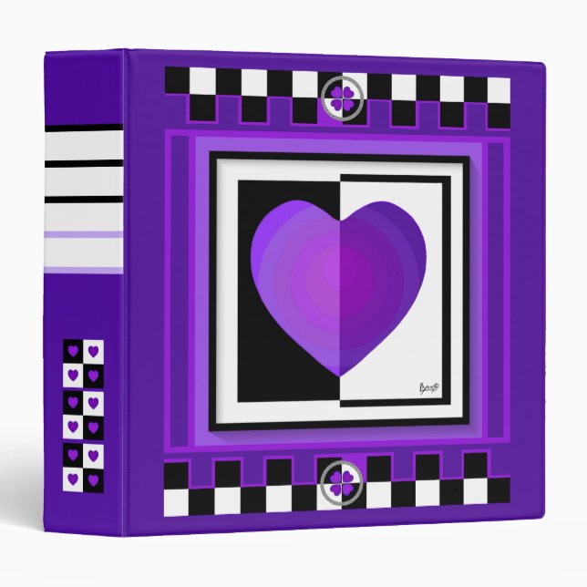 B&W purple hearts beating Binder (Front/Spine)