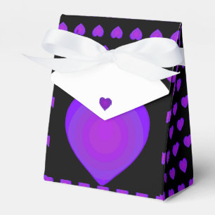 B&W Purple Hearts Beating Favor Box