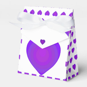 B&W Purple Hearts Beating Favor Box