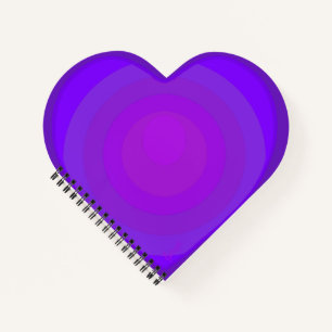 B&W Purple Hearts Beating Notebook