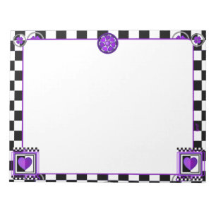B&W purple hearts beating Notepad