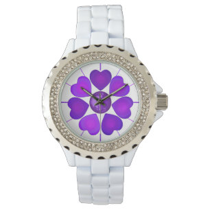 B&W Purple Hearts Beating Watch