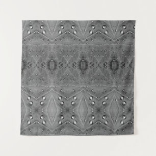 B&W Rain on Green Leaf Ikat Tapestry