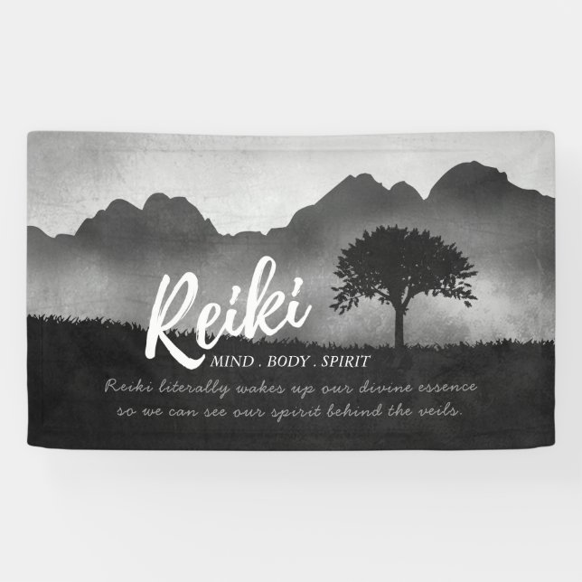 B&W Reiki Master Yoga Mediation instructor Quotes Banner (Horizontal)