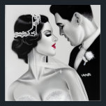 B&W Retro Art Deco Vintage Bride & Groom<br><div class="desc">B&W Retro Art Deco Vintage Bride & Groom</div>