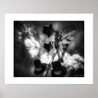 B&W Rustbelt Rail Sentinel Poster Print
