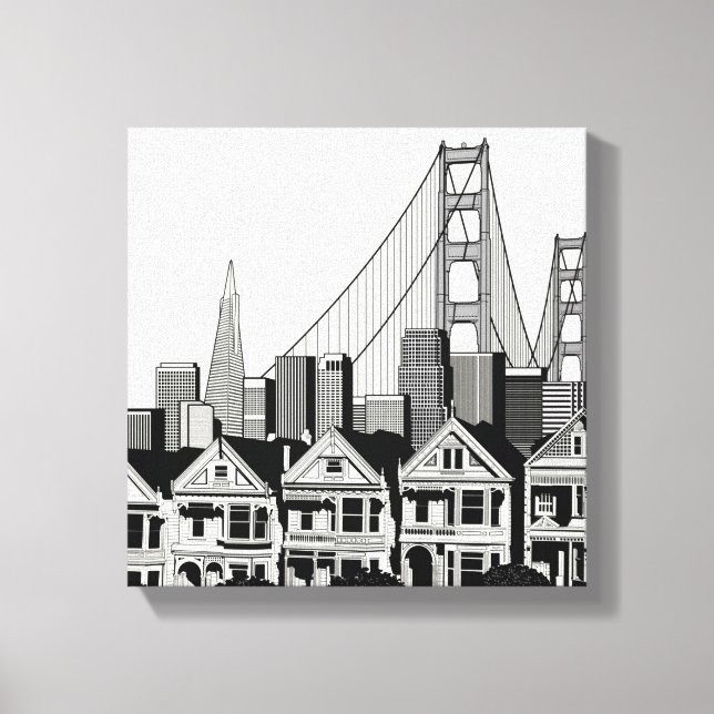 B&W San Francisco California Canvas Print (Front)