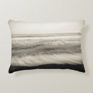 B&W seascape, Hawaii Decorative Pillow