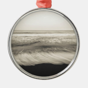 B&W seascape, Hawaii Metal Ornament