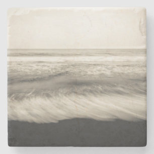 B&W seascape, Hawaii Stone Coaster