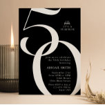 B & W Shh It's a Surprise 50th Birthday Party Invitation<br><div class="desc">Celebrate your 50th birthday with these modern party invitations. Personalize your invitations with your party details and edit text,  fonts and colours.</div>