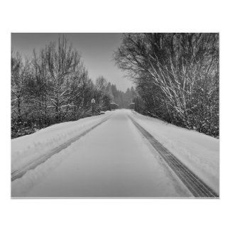 B/W snowy trail Photo Print