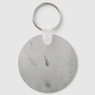 B&W - Spider and its Babies Keychain