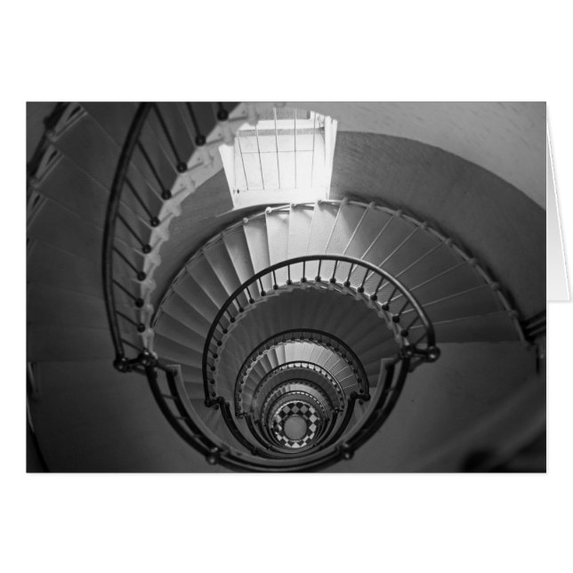 B&W spiral lighthouse staircase (Front Horizontal)