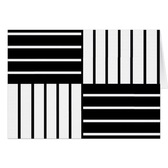 B&W Striped Squares Card