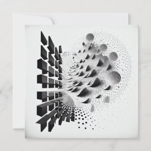 B&W Surreal Abstract Geometric Design Card