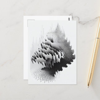 B&W Surreal Optical Illusion Abstract Tree Card