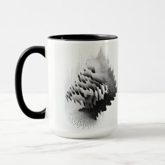 B&W Surreal Optical Illusion Abstract Tree Card Mug