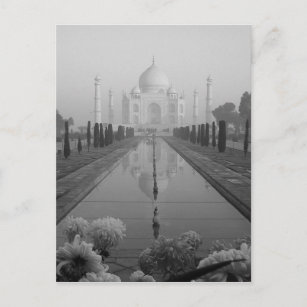 B&W Taj Mahal Postcard