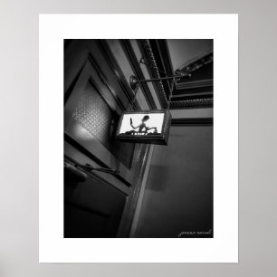 B&W Theatre Ladies Room Sign Poster Print