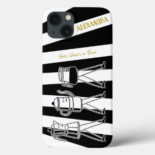 B & W Three Coffee Makers Striped Coffee iPhone 13 Case