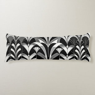 B&W Throw Blanket Body Pillow