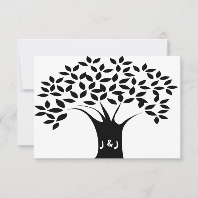 B&W Tree Wedding Invitations (Front)